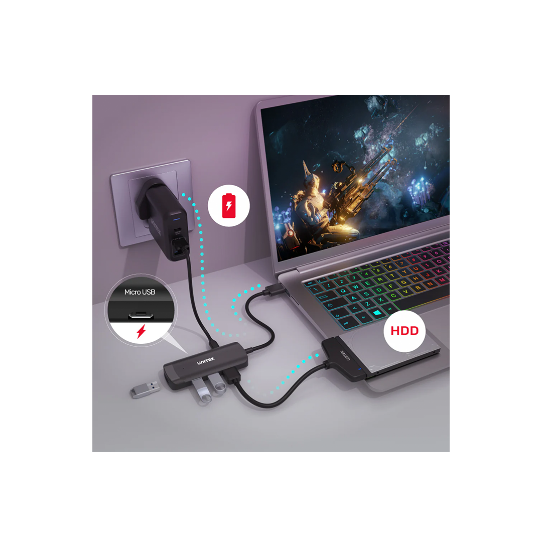 موزع Unitek H1111D uHUB Q4 مزود بـ 4 منافذ USB 3.0 موزع Unitek H1111D uHUB Q4 مزود بـ 4 منافذ USB 3.0